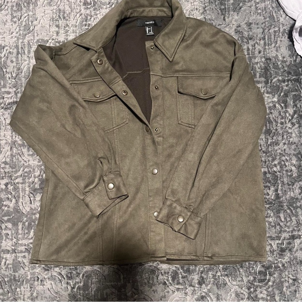Olive Green Button-Up Jacket